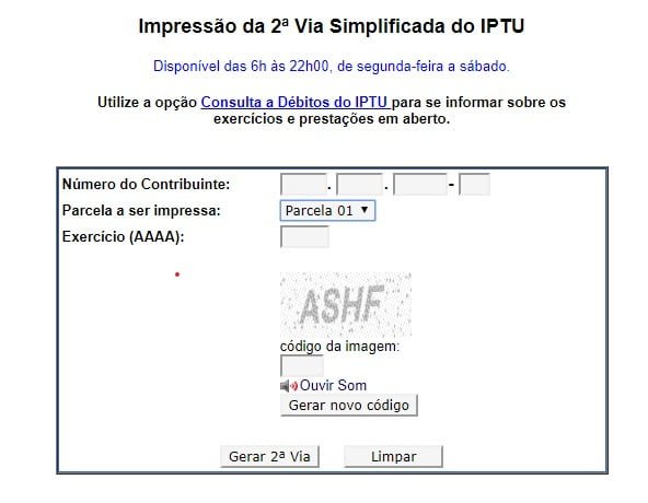 IPTU São Paulo - SP Consulta