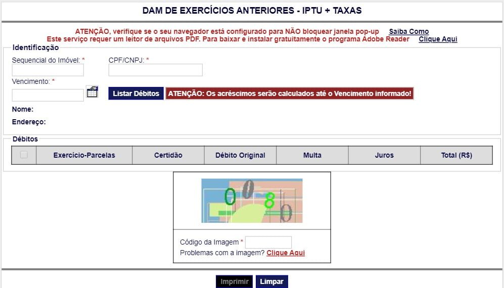 2ª VIa IPTU Mossoró RN atrasado