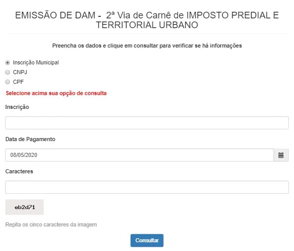 2ª via iptu Governador Valadares MG