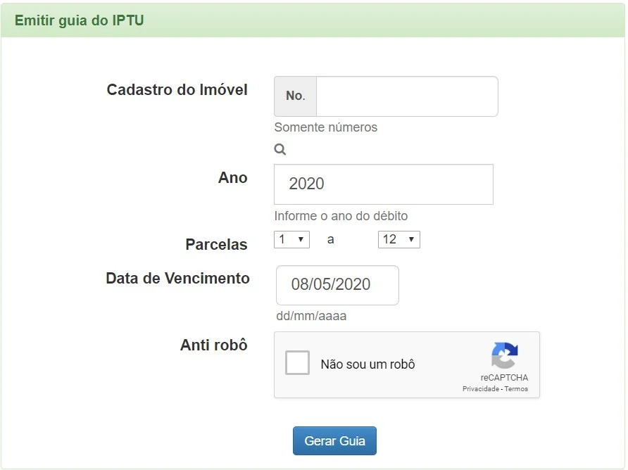 Consulta IPTU Santa Maria RS