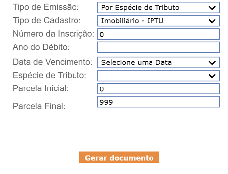 Emissão Guia de IPTU Atrasado Contagem MG