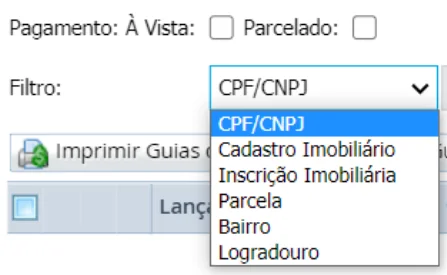 Consulta IPTU Gravataí RS - FILTRO
