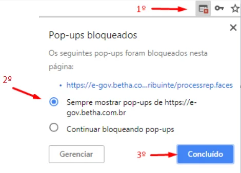 Desbloqueio Pop-ups Criciúma SC